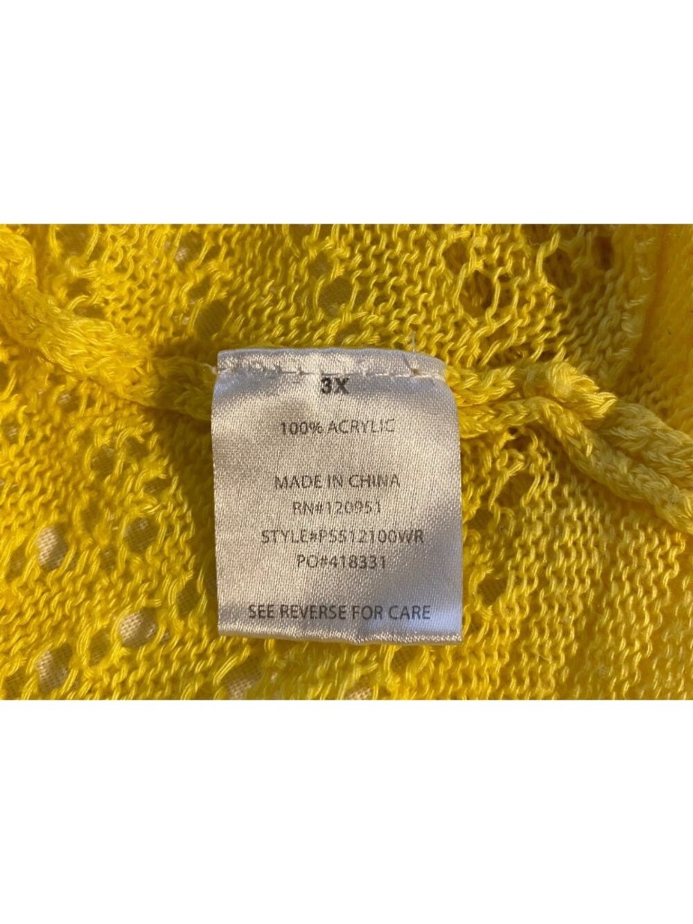 Finque Women 3X Yellow Cardigan Sweater Cropped Open Front Crochet Boho Cottage - Picture 7 of 8